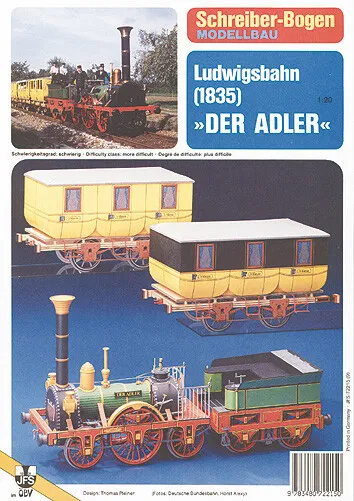 Kartonmodell Ludwigsbahn 1835 "Der Adler" 1:20 Schreiber Bogen