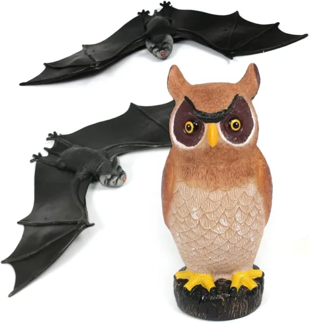 Kids 3PC Jumbo Soft Feel Nocturnal Owl and Bat Play Figures