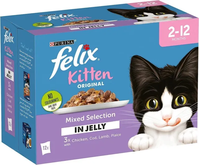Comida para gatitos FELIX selección mixta en jalea húmeda para gatos comida 48*100 comida completa para mascotas