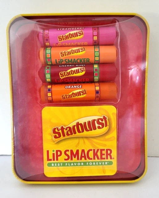 Lip Smacker Starburst Tin Collection 4 Lip Balms Asst. Flavors NEW SEALED