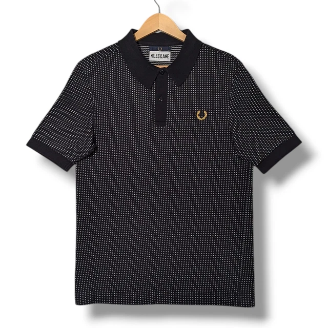 Chemise Tissée (Knitted Shirt) Fred Perry X Miles Kane - Taille L - Blanc Motif Années 70 - Édition Limitée - Occasion Parfait État