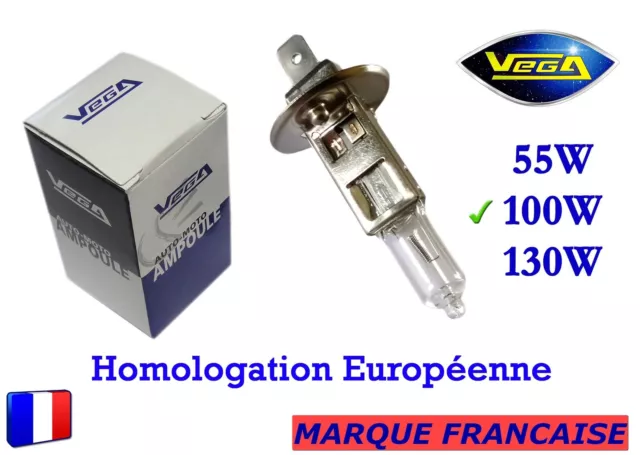 ► Ampoule Halogène VEGA® "MAXI" Marque Française H1 100W Auto Moto Phare Avant ◄