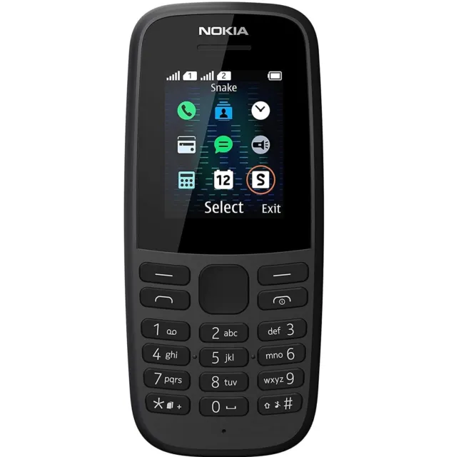 Nokia 105 2019 Dual Sim Telefono Cellulare Gsm Tasti Grandi Anziani Black Nero