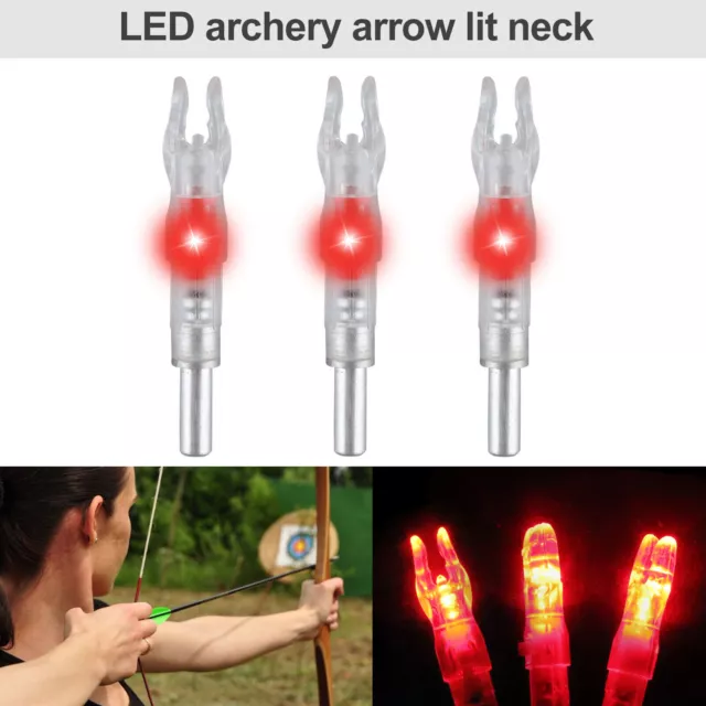 6/12Pcs Automatically LED Lighted Shooting Nocks Archery Arrow Nock Tail 6.2mm 2