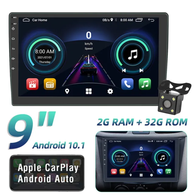 9" Car Stereo Radio Apple Carplay Touch Screen 2GB+32GB +Cam Bluetooth GPS Navi.