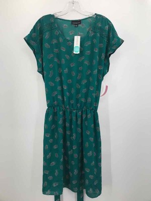 Fortune & Ivy Green Size XXL Printed Knee Length Short Sleeve Dress