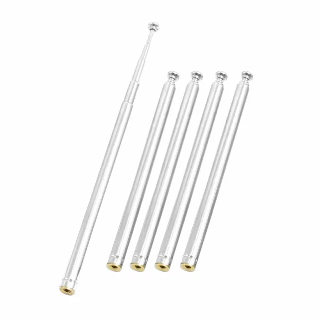 5 Pcs 310mm 12" 5 Sections Telescopic Antenna Replacement for FM Radio TV