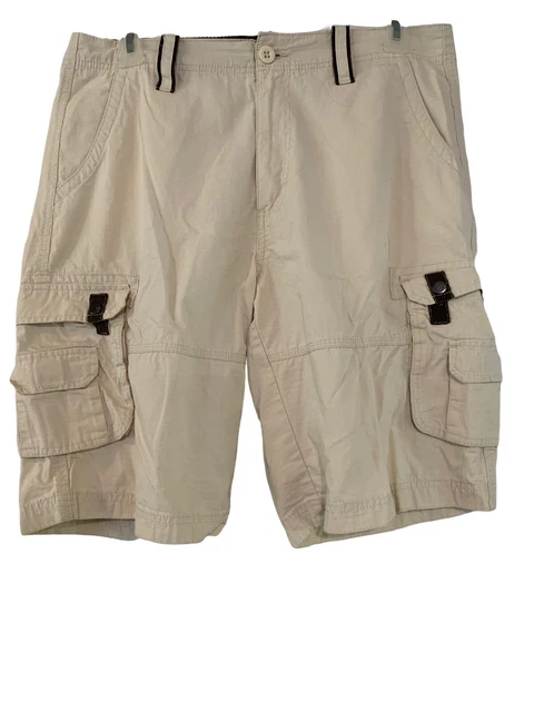 Stanley Beige Cotton Heavy Canvas Cargo Pocket Work Shorts Men's Size 36 X 11