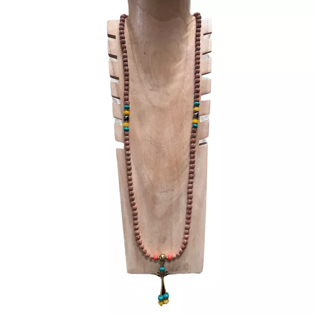 AsienLifeStyle Mala Gebetskette buddhistische Halskette Rudraksha Samen Dzistein