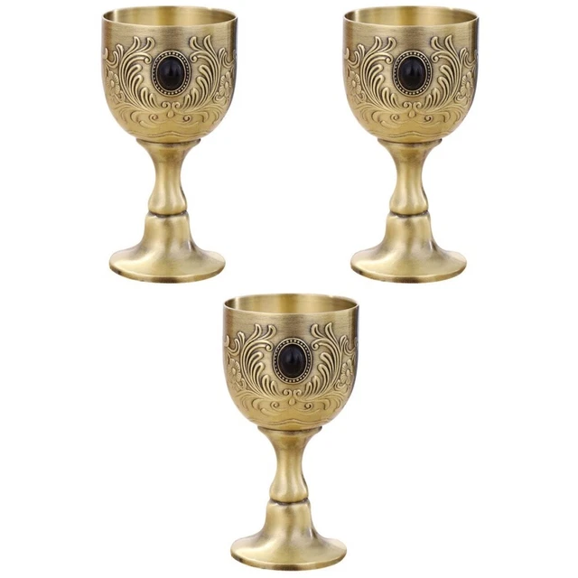 3x Champagne Coupe Glasses Royal Goblets Holy Chalice
