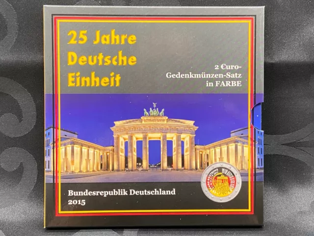 5x 2 EURO 2015 ADFGJ - 25 JAHRE DEUTSCHE EINHEIT - GEDENKMÜNZENSATZ IN FARBE