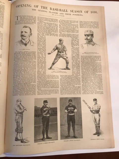 INTACT COMPLETE ISSUE 1890 OPENING OF THE BASEBALL SEASON Harper’s Weekly RARE