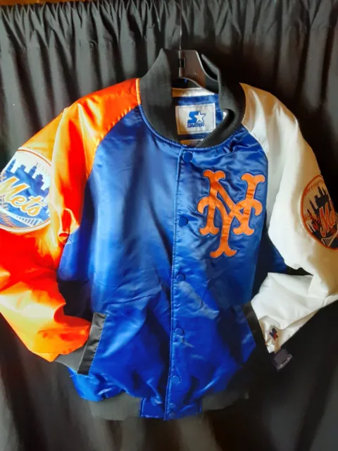 New York Mets MLB Men's Quilt Lined Front Snap Starter Jacket