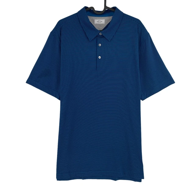 Adidas Adipure Golf Blu Navy Polo a Righe Taglia M