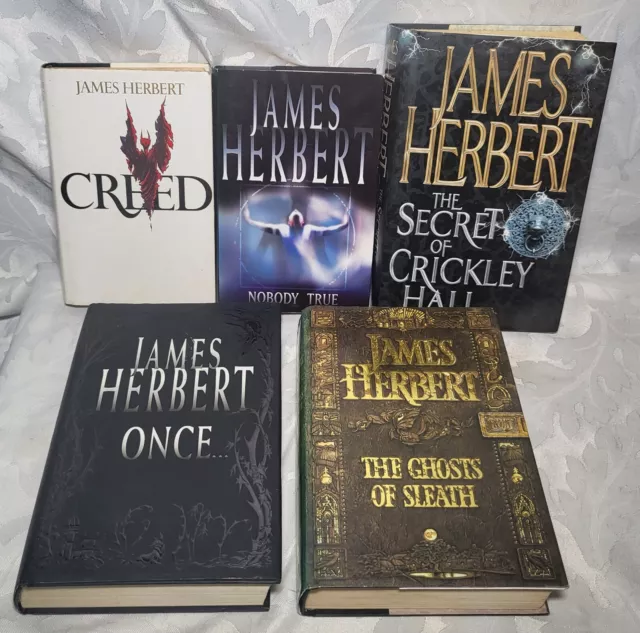 James Herbert Book Bundle - 5 Hardback - Once, Creed, Nobody True - See Photos -