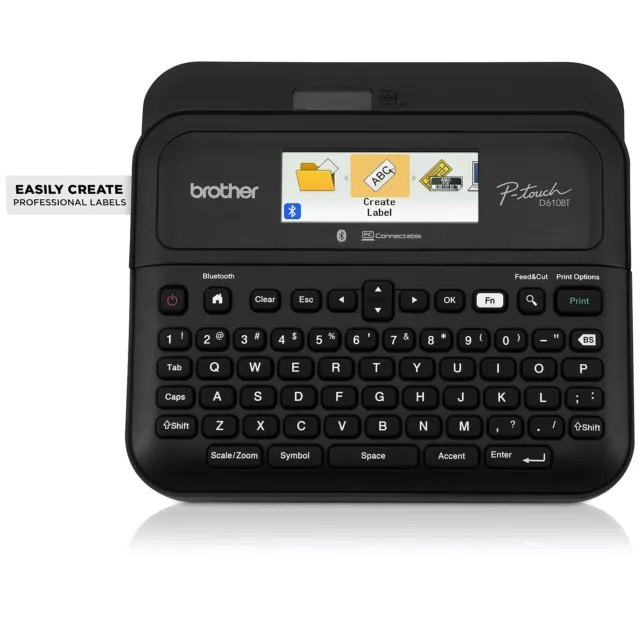 Brother P-touch Desktop Non-Thermal Label Maker with Bluetooth Black (PT-D610BT)