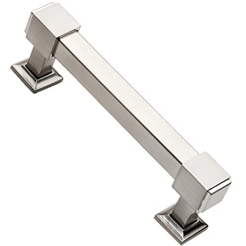 Brushed Drawer Pulls - 4 Inch Screw Spacing - (Pack of 5 Handles) Satin Nickel