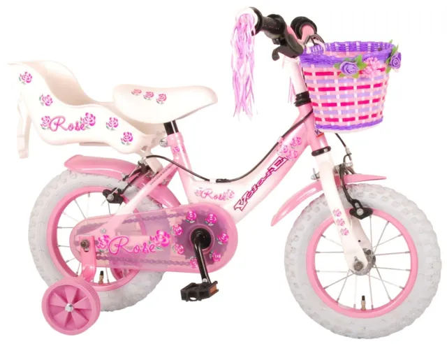 Kinderfahrrad Rose Fahrrad für Mädchen 12 Zoll Kinderrad in Pink