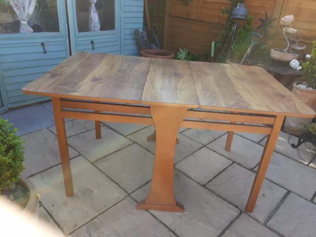 Mid Century Drop Leaf Table Teak Formica Melamine