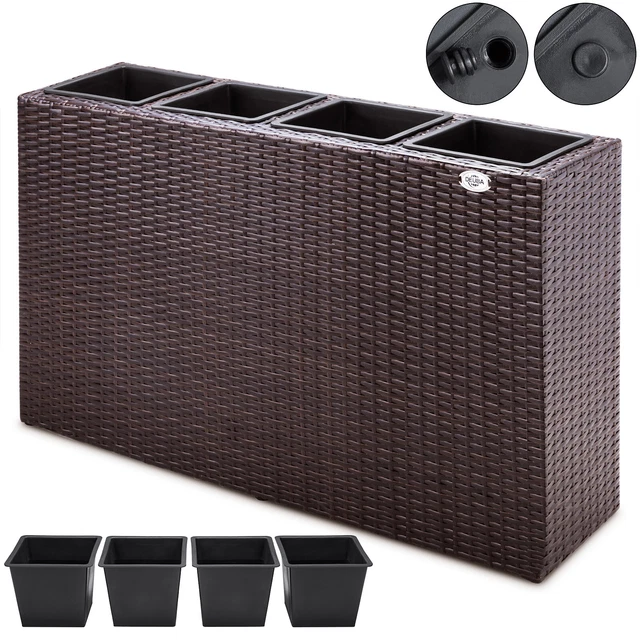 B-Stock Plant Pot Poly Rattan  Flower Planter Garden Outdoor Indoor Patio Tall