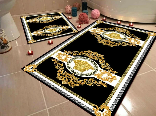 ILK Badteppich Set 3-teilig Royalblau - Gökyildiz Delphin Motiv