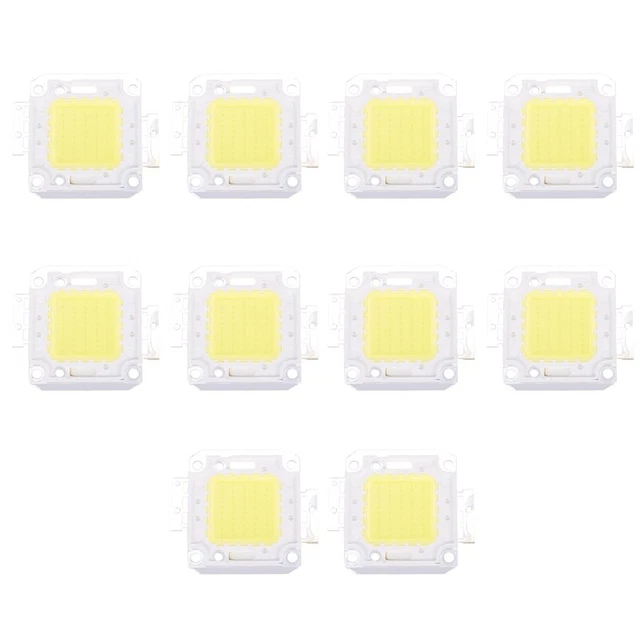 10 x lampadina chip LED ad alte prestazioni 50 W luce lampada fai da te 3800 Lm 6500K R4i6