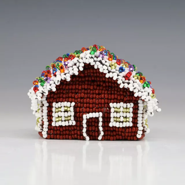 Native American Zuni Beaded Gingerbread House By Farlan Quetawki