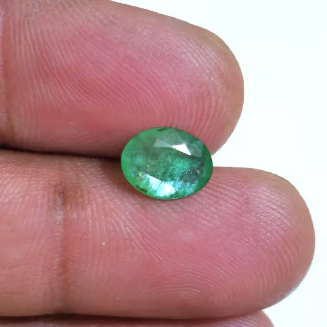 100% Natural Awesome Zambian Emerald Faceted Oval Shape 1.80 Crt Loose Gemstone