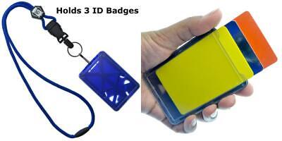 Specialist ID Vertical Top Load Three Card Badge Holder - Hard Plastic...