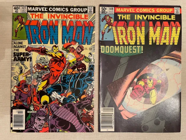 Invincible IRON MAN #127 & 149 Marvel ( 1979) VF & NM-Demon in a Bottle Dr. Doom
