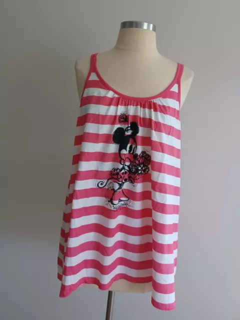 Womans DISNEY PARKS minnie Mouse Tank Size US L pink casual Colourful New