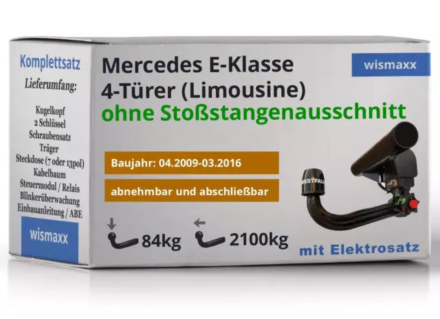 ANHÄNGERKUPPLUNG für MB E-Klasse W212 09-16 abnehmbar WESTFALIA +7pol E-Satz