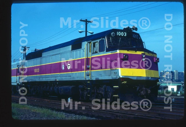 Original Slide MBTA Boston F40PH 1003 Boston MA 1981