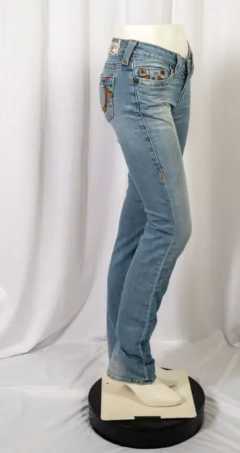 True Religion straight multi-color low rise jeans size 26 Women's