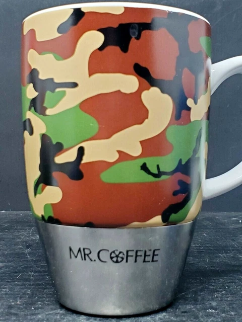 Mr. Coffee Camouflage Insulated Travel Mug Camo Ceramic Stainless 16 oz