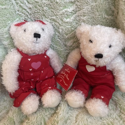 2004 Hallmark Blushing Bears Kissing Plush Magnetic Valentines Day NEW BENT TAG