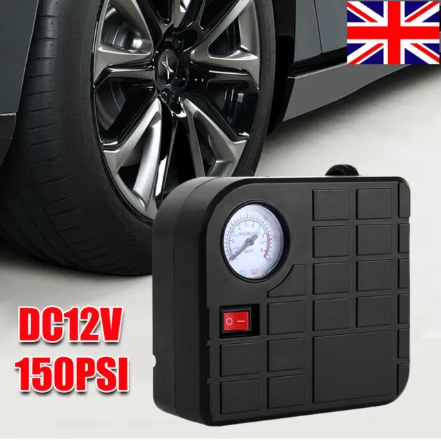 150PSI AIR Comperssor Pump Heavy Duty Portable 12V Electric Car Tyre Inflator UK