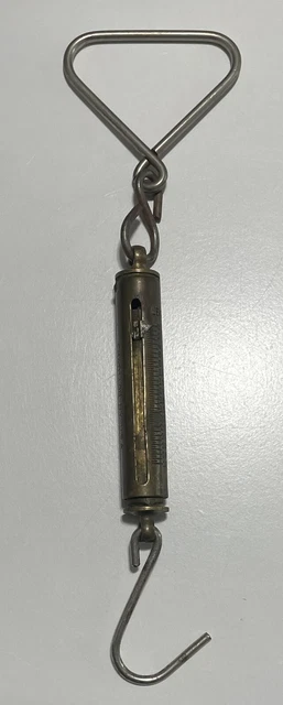 Antique Brass Fish Hanging Scale 30 Pound Chatillon, NY Vintage Bass