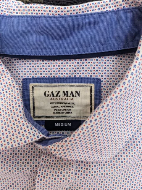 GAZMAN Shirt Mens Adult Size Medium Patterned Long Sleeve Button Up Dress Shirt