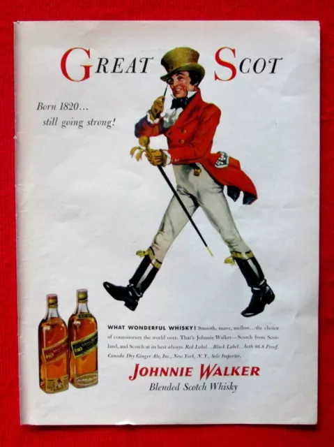 Johnnie Walker Scotch Print Ad 1960s icszc56
