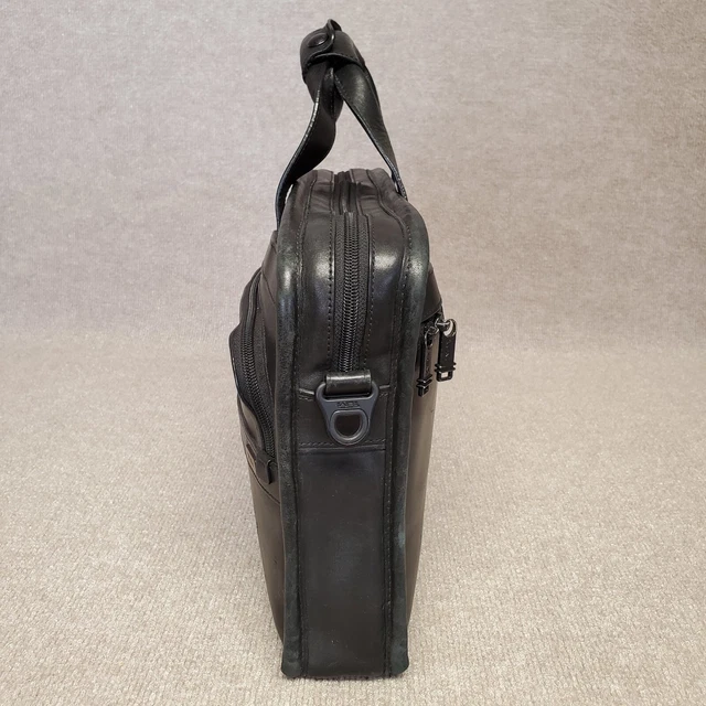 Tumi Alpha Slim Leather Large Screen Computer Portfolio Briefcase Laptop Bag 3
