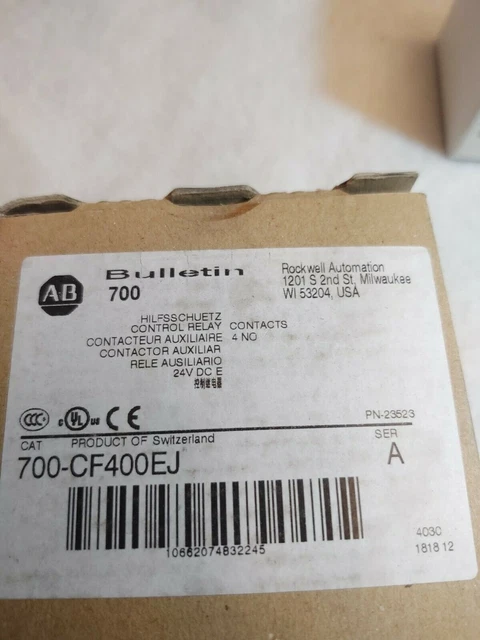 1PCS NEW 25A 24V Contactor 700-CF400EJ 700-CF400E #A6-40 EUR 350,49 ...