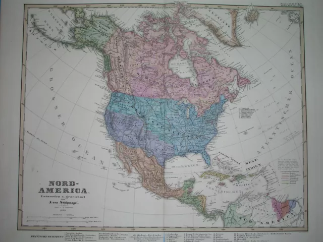 1856 Original Map United States Texas California Florida Canada New York Cuba