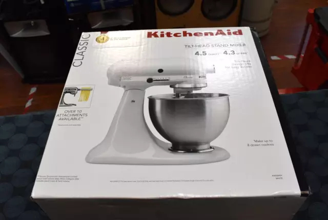 KitchenAid Classic K45SS USA 4.5 Qt Tilt-Head Stand Mixer White 3X