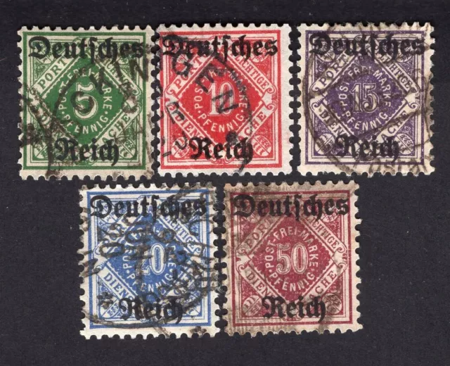 Deutsches Reich 1920 complete set Mi#Dienst 52-56 used CV=72$