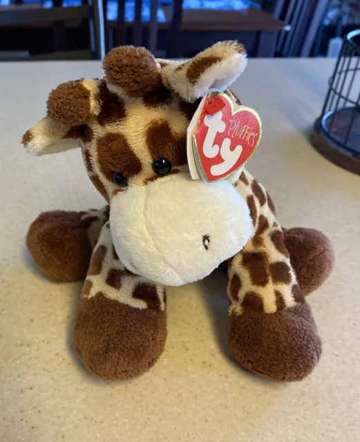 Ty Pluffies TipTop Giraffe plush beanbag stuffed animal baby soft toy 2012 WTag