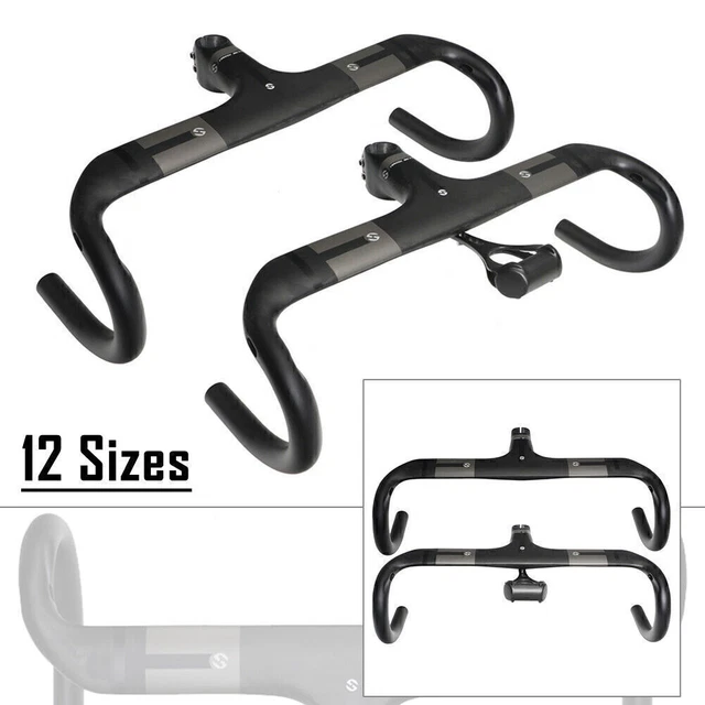 UD Carbon Fiber Road Bike Integrated Bar Stem Bicycle Handlebar 400/420/440mm