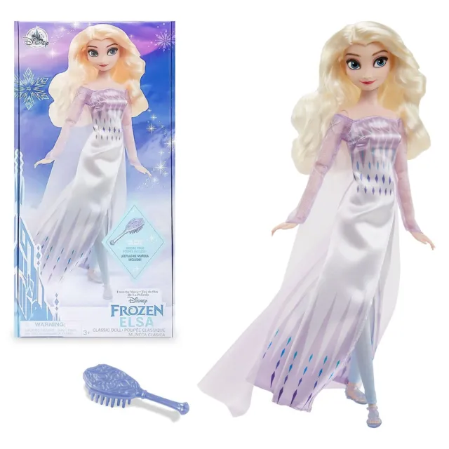 Disney Elsa Frozen 2 Classic Princess Doll Figure Kid's Toy & Brush 29cm/11.4"