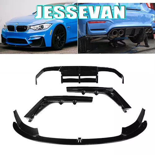 Noir Spoiler Avant Lèvre Pare-Chocs + Diffuseur Pour BMW F80 M3 F82 F83 M4 15-20