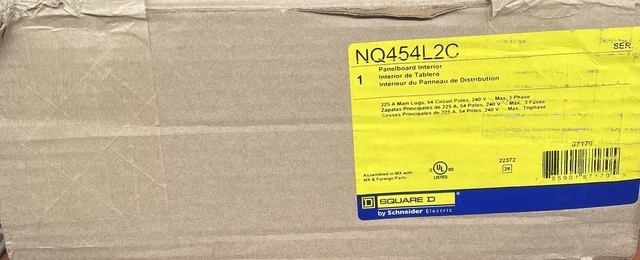 New Square D NQ454L2C 120/208V 3P4W 54CK 225A CU Buss Main Lug Interior
